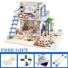 Load image into Gallery viewer, Cutebee DIY House Miniature with Furniture LED Music Dust Cover Model Building Blocks Toys for Children Casa De Boneca TD16