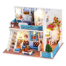 Load image into Gallery viewer, Cutebee DIY House Miniature with Furniture LED Music Dust Cover Model Building Blocks Toys for Children Casa De Boneca TD16
