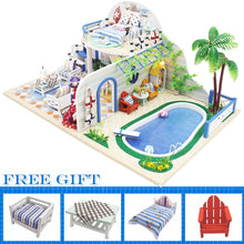 Load image into Gallery viewer, Cutebee DIY House Miniature with Furniture LED Music Dust Cover Model Building Blocks Toys for Children Casa De Boneca TD16
